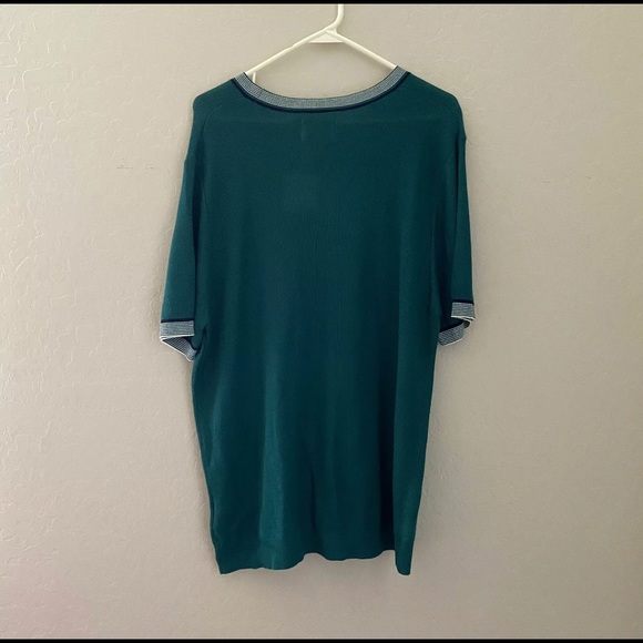 Topman Green Thin Knit Crew Shirt Men’s XXL - Picture 2 of 7